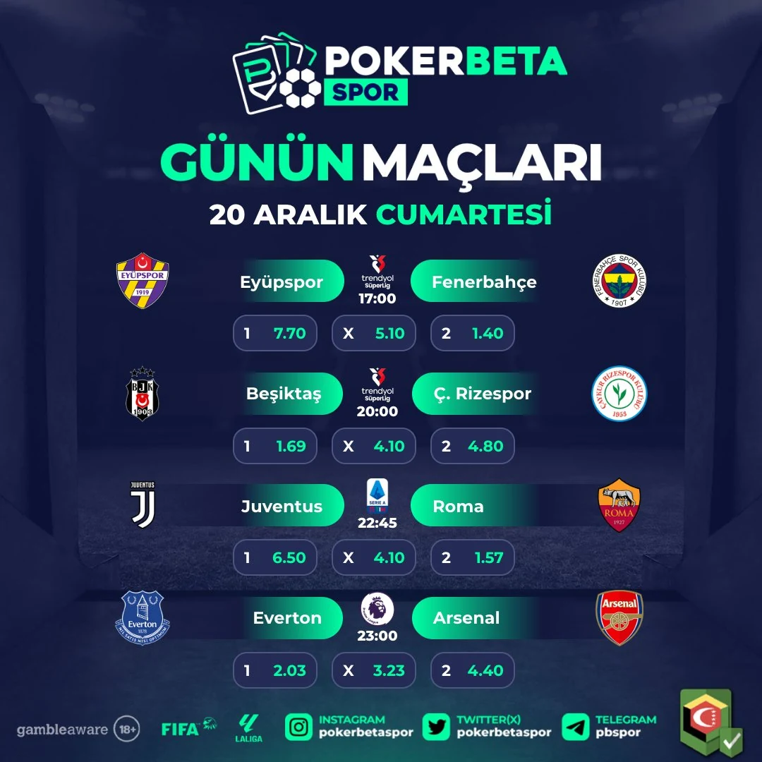 Pokerbetaspor Günün Maçları — Süper Lig, Serie A, Premier League